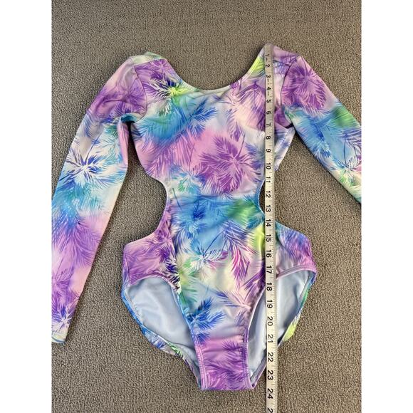Art Class Girls One Piece Swimsuit Long Sleeve Cut Out Size Large (10-12) - Picture 4 of 7